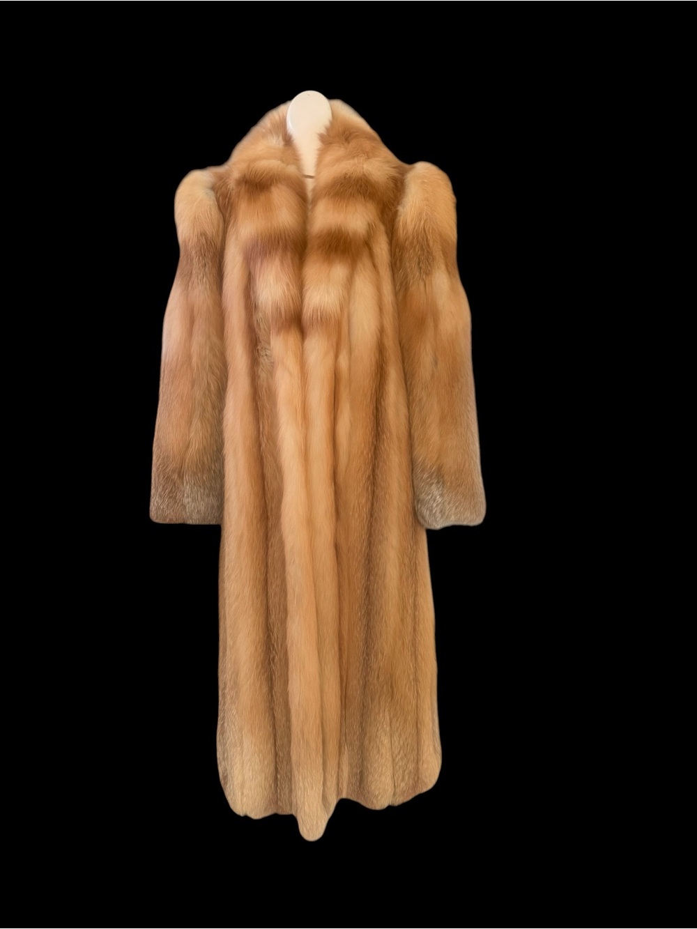 Luxurious Golden  Red  Fox Fur Full Length Coat